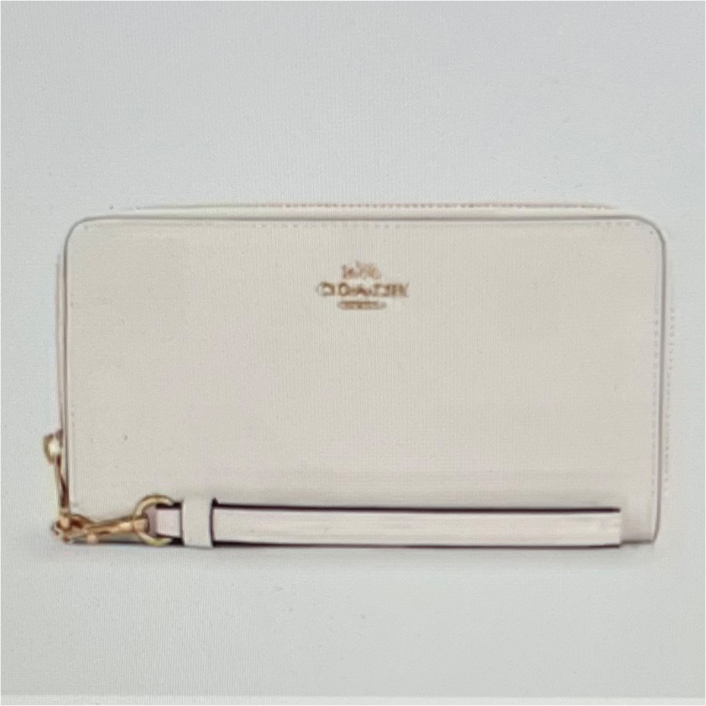 COACH Long Zip Around Wallet in Chalk